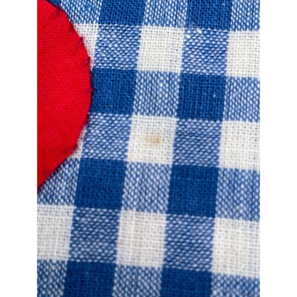 Vintage 1930s Blue Check Applique Fruit Napkins Set of 4 - Picture 10 of 10